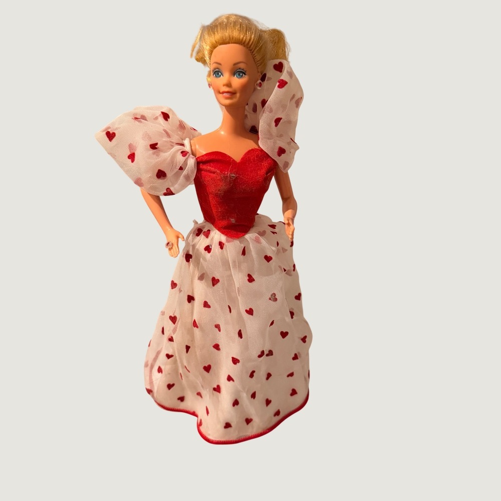 Vintage 1983 Loving You Barbie Doll Red Velvet Heart Dress Philippines Stamp